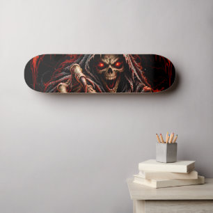 Skateboard El Miedo Tiene Un Rostro Grim Reaper Halloween Ska