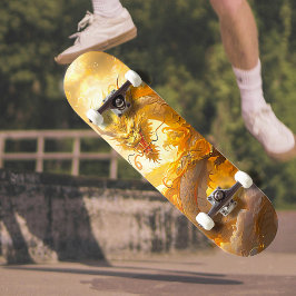 Skateboard El mítico dragón dorado que crece en las nubes