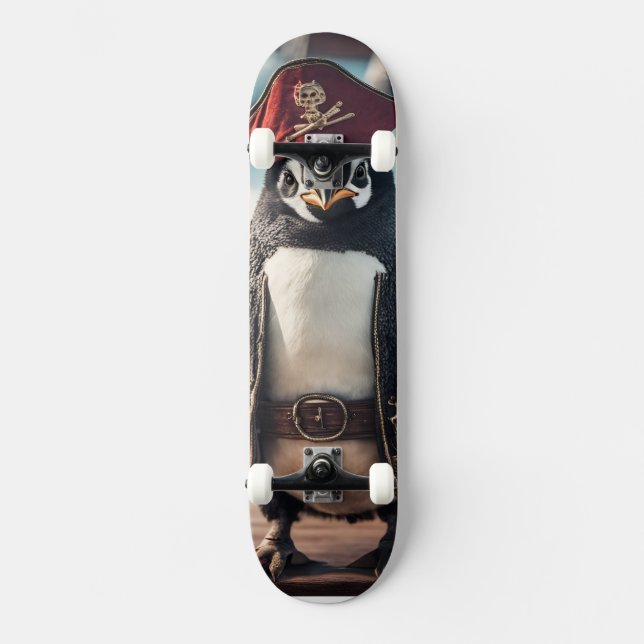 Skateboard El pirata pingüino (Anverso)