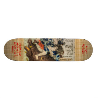 Skateboard El samurai lucha la bestia mitológica