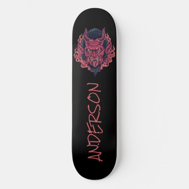 Skateboard El tablero de patinaje personalizado del demonio r (Anverso)