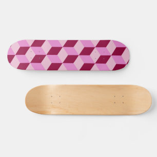 Skateboard El tumulto de color rosado bloquea un patrón sin p