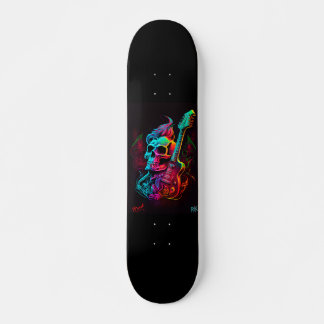 Skateboard Electric guitar and Skull - Gen AI