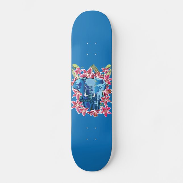Skateboard Elefante y lirio (Anverso)