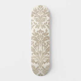 Skateboard Elegancia de Marfil Barroco Damasco Clásico Antigu
