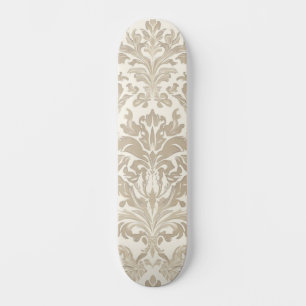 Skateboard Elegancia de Marfil Barroco Damasco Clásico Antigu