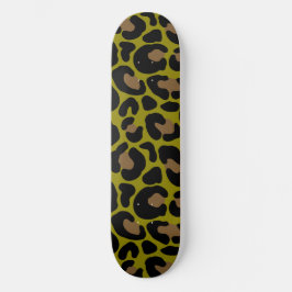 Skateboard Elegant Olive Green &Black Leopard Print 