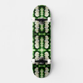 Skateboard Elegante acuarela Orquídeas, verde botánico