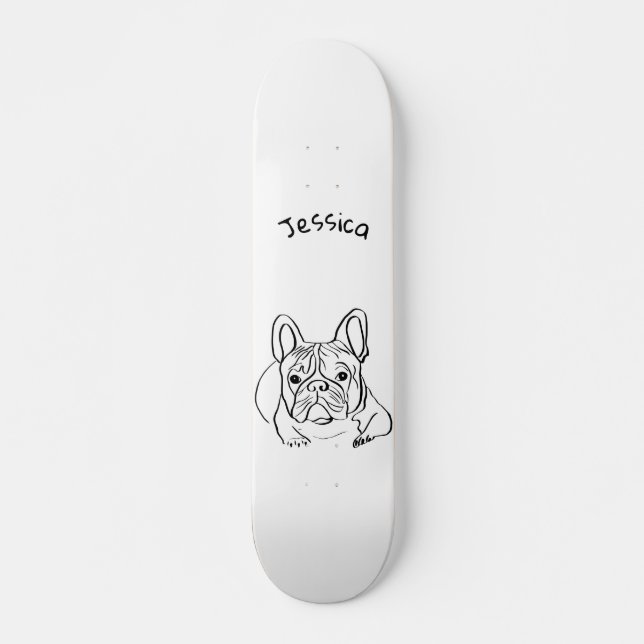 Skateboard Elegante Bulldog Minimalista (Anverso )