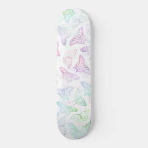 Skateboard Elegante diseño de glam de mariposa Purpurina azu