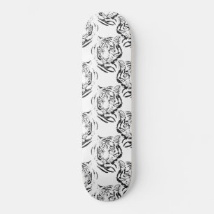 Skateboard Elegante diseño de impresión de cabeza de tigre bl