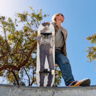 Skateboard Elegante Hombre De Anime Agradable