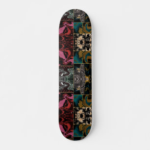 Skateboard Elegante Mármol Líquido Abstracto Burgundy Verde A