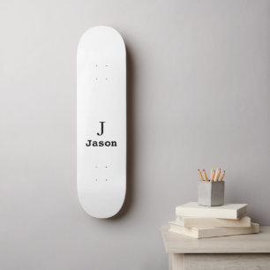 Skateboard Elegante Monograma Nombre inicial personalizado