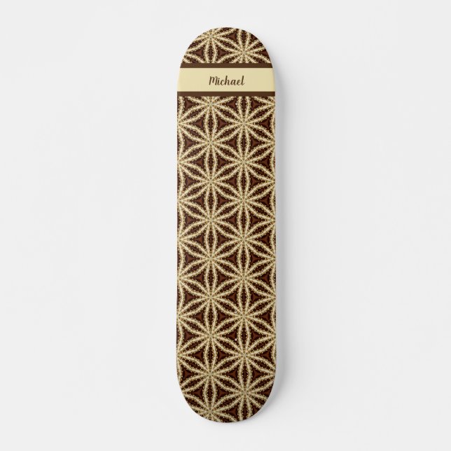 Skateboard Elegante Oro y Estrella Marrón Anise (Anverso )