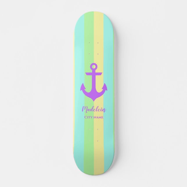 Skateboard Elegante Personalizado de colores de color arcoiri (Anverso )