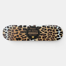 Elegante Personalizado de Leopard Print Happy 25th