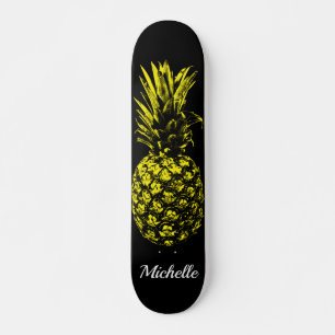 Skateboard Elegante Personalizado de piña amarilla