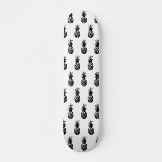 Skateboard Elegante piña blanca y negra (Anverso )