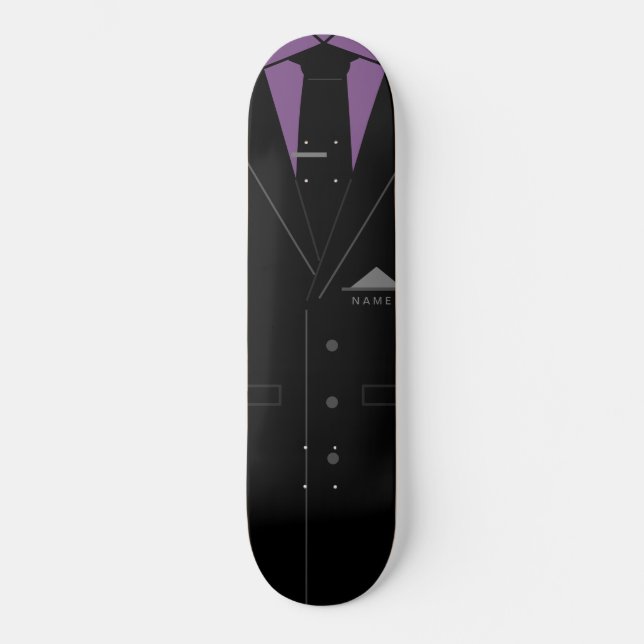 Skateboard Elegante traje negro - Añadir tu nombre (Anverso)