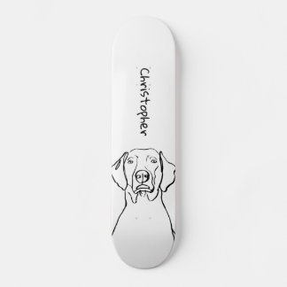 Skateboard Elegante Weimaraner: Tu texto, tu estilo