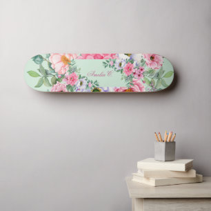 Skateboard Elegantes florestas de jardín de verano con nombre