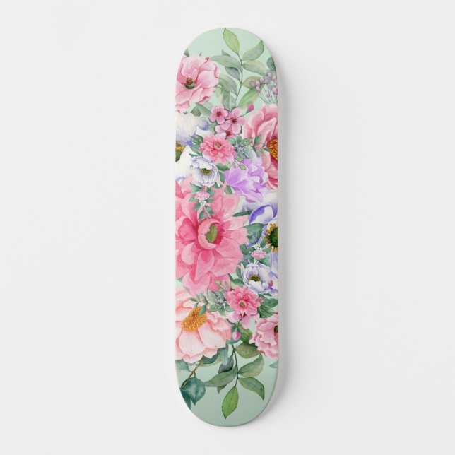 Skateboard Elegantes florines del jardín de verano (Anverso)