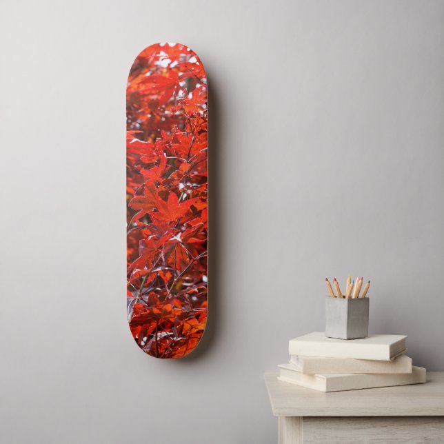 Skateboard Elegantes hojas de arce rojas japonesas (Arte de la pared)
