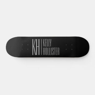 Skateboard Elegantes iniciales y logotipo de nombre gris mini