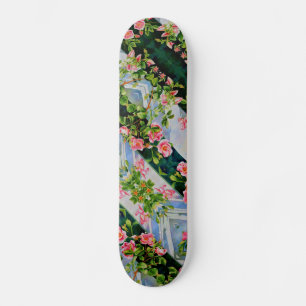 Skateboard Elegantes rosas de color rosa rojo boho