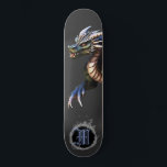 Skateboard *~* Elemento AP88 Dragon Elemental Fierce Blue<br><div class="desc">(Código de búsqueda AP88 para encontrar elementos similares ) Transferir fácilmente a otros productos Zazzle. Elemento elemental DRAGON con ANILLO de FUEGO / LLAMAS / LLAMA y MONOGRAMA INICIAL para su nombre - Mantener o editar o borrar el texto. Este Fierce Popular trending skateboard estilo chino personalizado pro Element Dragon...</div>