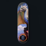 Skateboard *~* Elemento AP88 Elemental Dragon Fierce Sky Clou<br><div class="desc">(Código de búsqueda AP88 para encontrar elementos similares ) Transferir fácilmente a otros productos Zazzle. Elemento elemental DRAGON con ANILLO de FUEGO / LLAMAS / LLAMA y MONOGRAMA INICIAL para su nombre - Mantener o editar o borrar el texto. Este Fierce Popular trending skateboard estilo chino personalizado pro Element Dragon...</div>