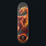 Skateboard *~* Elemento AP88 Llama feroz de dragón elemental<br><div class="desc">(Código de búsqueda AP88 para encontrar elementos similares ) Transferir fácilmente a otros productos Zazzle. Elemento elemental DRAGON con ANILLO de FUEGO / LLAMAS / LLAMA y MONOGRAMA INICIAL para su nombre - Mantener o editar o borrar el texto. Este Fierce Popular trending skateboard estilo chino personalizado pro Element Dragon...</div>
