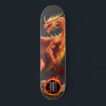Skateboard *~* Elemento AP88 Llama feroz de dragón elemental<br><div class="desc">(Código de búsqueda AP88 para encontrar elementos similares ) Transferir fácilmente a otros productos Zazzle. Elemento elemental DRAGON con ANILLO de FUEGO / LLAMAS / LLAMA y MONOGRAMA INICIAL para su nombre - Mantener o editar o borrar el texto. Este Fierce Popular trending skateboard estilo chino personalizado pro Element Dragon...</div>
