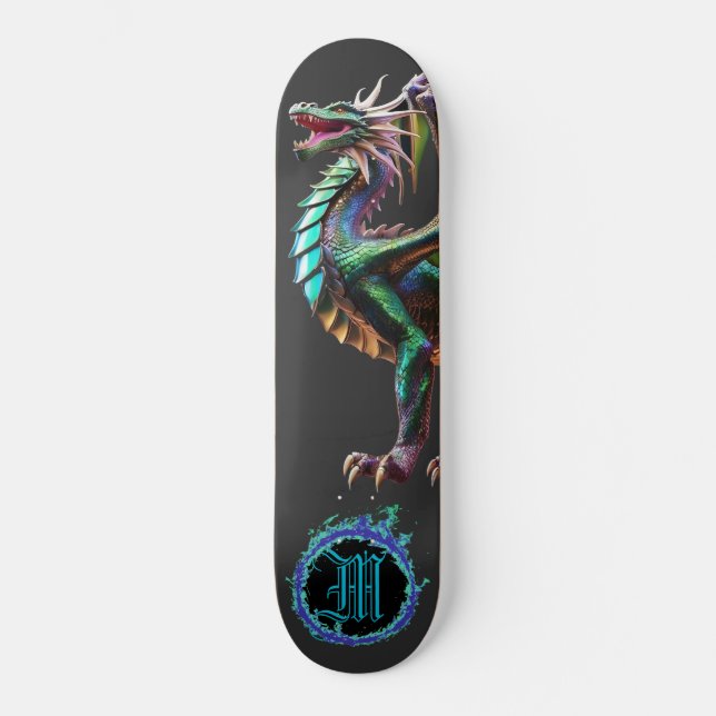 Skateboard *~* Elemento azul AP88 Fierce del dragón elemental (Anverso)