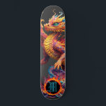 Skateboard *~* Elemento de fuego AP88 Fierce del dragón eleme<br><div class="desc">(Código de búsqueda AP88 para encontrar elementos similares ) Transferir fácilmente a otros productos Zazzle. Elemento elemental DRAGON con ANILLO de FUEGO / LLAMAS / LLAMA y MONOGRAMA INICIAL para su nombre - Mantener o editar o borrar el texto. Este Fierce Popular trending skateboard estilo chino personalizado pro Element Dragon...</div>
