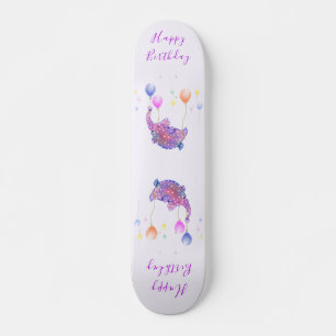 Skateboard Elephant Flying Balloons Regalo de patinaje de cum