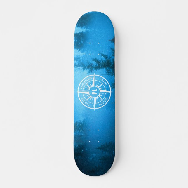Skateboard Emblema de la estrella de la brújula monograma nie (Anverso )