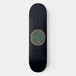 Skateboard Emblema verde de nudo celta