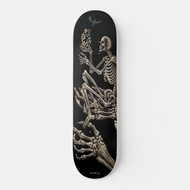 Skateboard Emek "Pájaro Esqueleto" (Anverso)