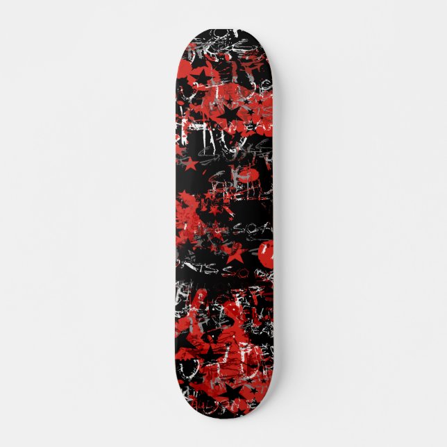 Skateboard Emo Graffiti Rojo (Anverso )