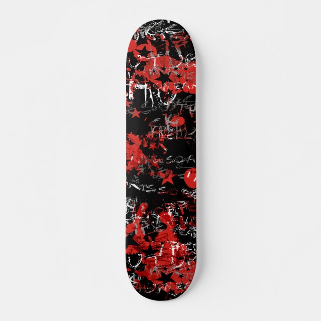 Skateboard Emo Graffiti Rojo (Anverso )