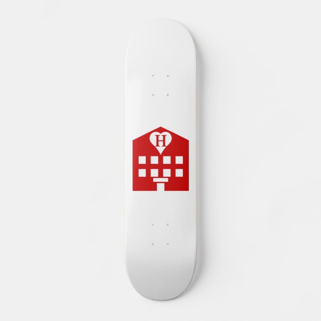 Skateboard Emoji japonesa del Love Hotel (Anverso)