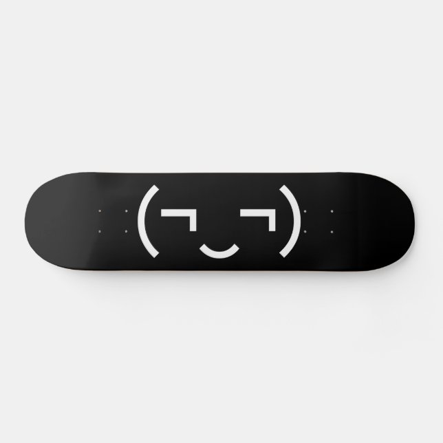 Skateboard Emoticon smug (‿) Kaomoji japonés (Horz)