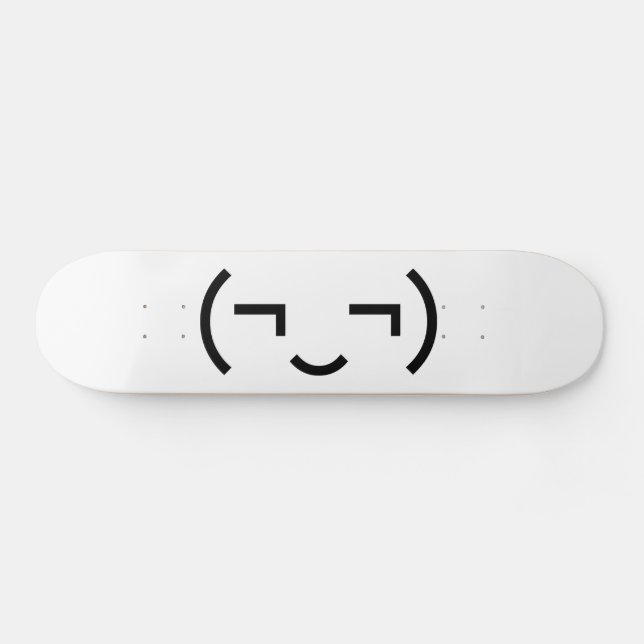 Skateboard Emoticon smug (‿) Kaomoji japonés (Horz)