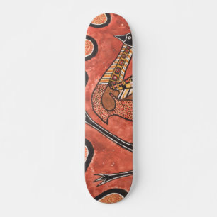 Skateboard Emu - Pintura de arte inspirada en los aborígenes