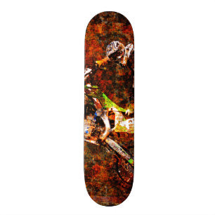 Skateboard "En llamas" Motocross Rider estilo libre