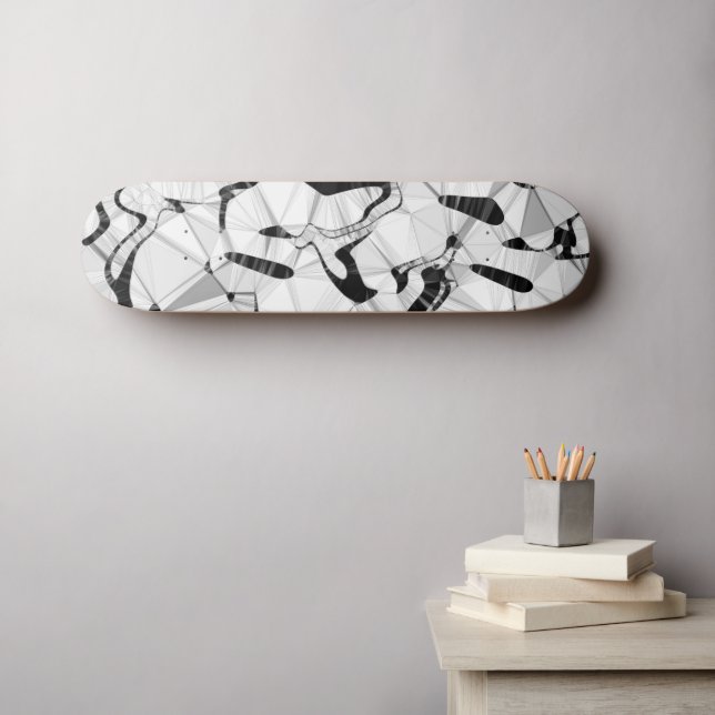 Skateboard en movimiento en blanco y negro (Arte de pared (horz))