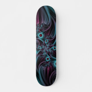 Skateboard En profundidad Arte fractal rosa azul abstracto ab