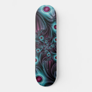 Skateboard En profundidad Arte fractal rosa azul abstracto ab
